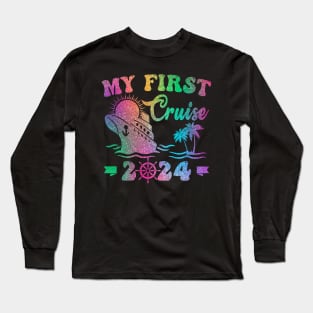 My First Cruise 2024 Tee Family Vacation Cruise Ship Travel Long Sleeve T-Shirt